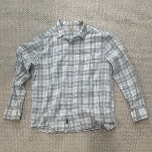 Faherty Light Blue Plaid Button-Down Shirt